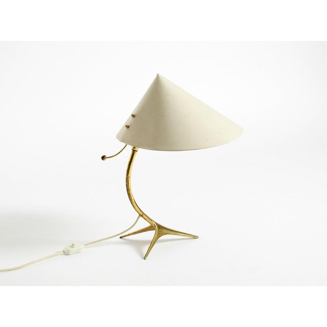 1950s Large Mid-Century Modern Brass Crows Foot Table Lamp from Kalmar, 1950s For Sale - Image 5 of 18