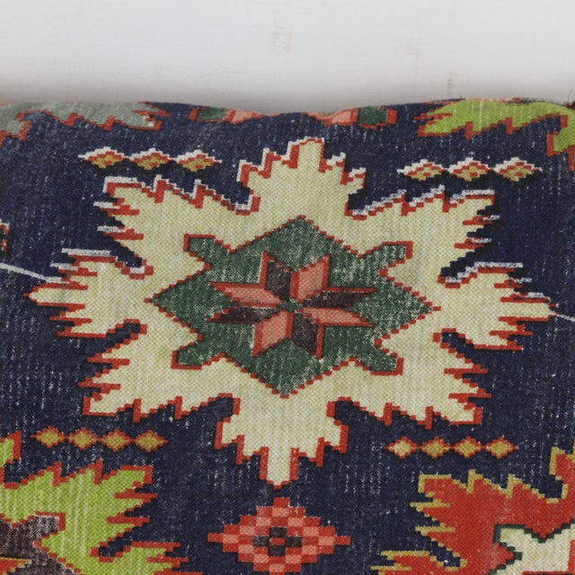 2020s Vintage Colorful Geometric Pattern Pillow For Sale - Image 5 of 9