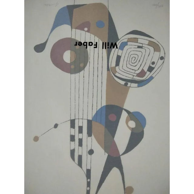 Will Faber, Untitled, 1982, Screen Print on Paper, in Flawless conditions. Designed 1980 to 1989 This piece has an...