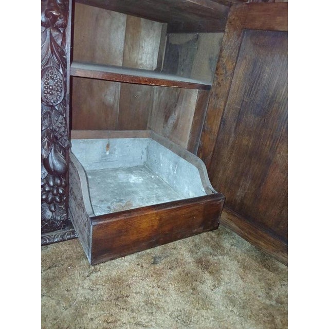 Antique 19th Century Victorian Carved Oak Mirror-Back Sideboard For Sale - Image 10 of 16