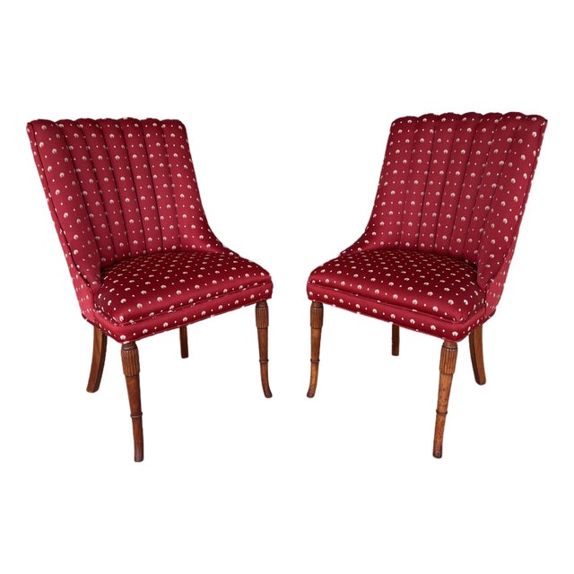 Federal Style Channel Back Tapered Marlboro Leg Fireside Chairs - A Pair For Sale