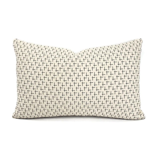Designtex Cream With Black West Elm Tack Cloth in Cream Lumbar Pillow