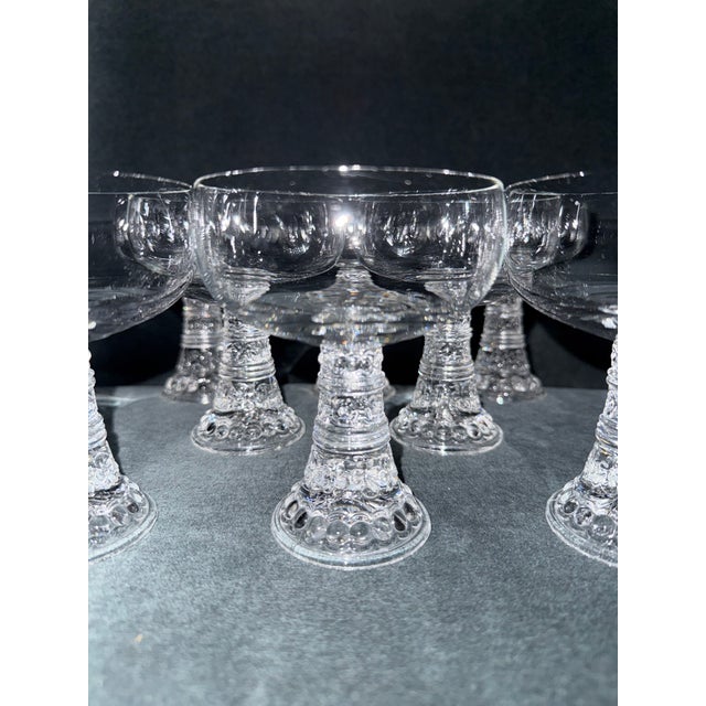 These beautiful crystal Bacchus champagne coupes were produced in West Germany in the 1960s and 1970s by Rosenthal. The...