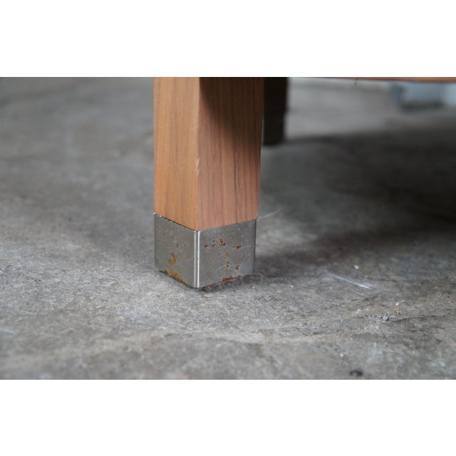 4 1980s Mid Century Modern Attributed to Antonio Citterio Flexform Mozart Walnut Rattan Arm Chairs For Sale - Image 13 of 16