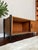 Vintage MCM Teak Media Cabinet/Console With “Exoskeleton” Legs and Sliding Doors For Sale - Image 4 of 12