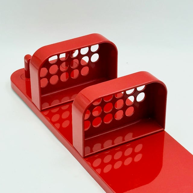 Red Wall Organizer with Mirror by Makio Hasuike for Gedy, Italy, 1970s For Sale - Image 9 of 18