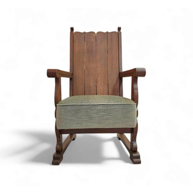 Vintage Armchair in Oak, 1930s For Sale - Image 5 of 18