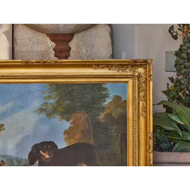 19th Century English 19th Century Oil Painting of a Dog and Pheasant in Landscape For Sale - Image 5 of 12