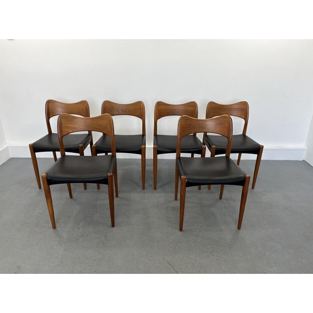 Model 71 Teak Dining Chairs by Niels O. Møller for L.L Møllers, 1950s, Set of 6 For Sale - Image 13 of 18