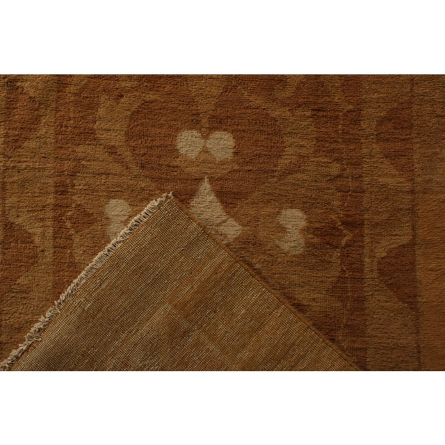 Antique Hand-Knotted Agra Runner Rug Beige Brown All-Over Floral Design For Sale In New York - Image 6 of 6