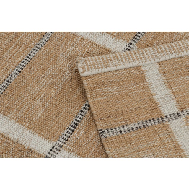 Textile Rug & Kilim’s Scandinavian Outdoor Rug in Brown, White & Black Pattern - 9'x12' For Sale - Image 7 of 7