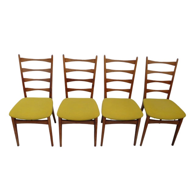 Chairs with Butterfly Ladder Back, 1960s, Set of 4 For Sale