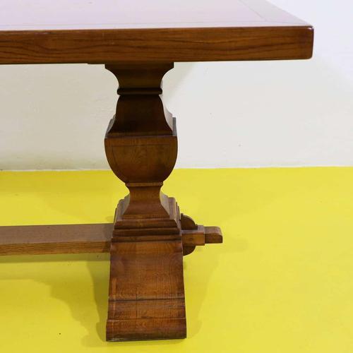 Wood Table with Double Turned Base For Sale - Image 4 of 12