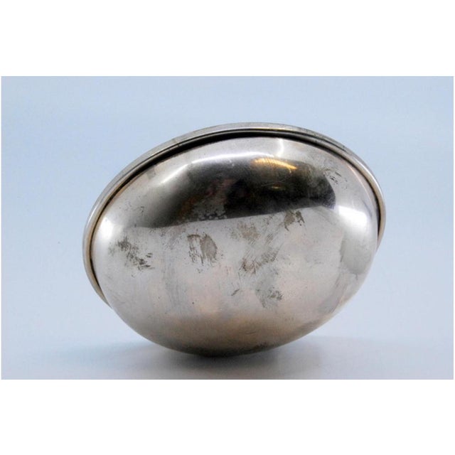 Silver Soup Ladle with Grooves Along the Handle with Reliefs Surrounding Monogram Card For Sale - Image 4 of 10