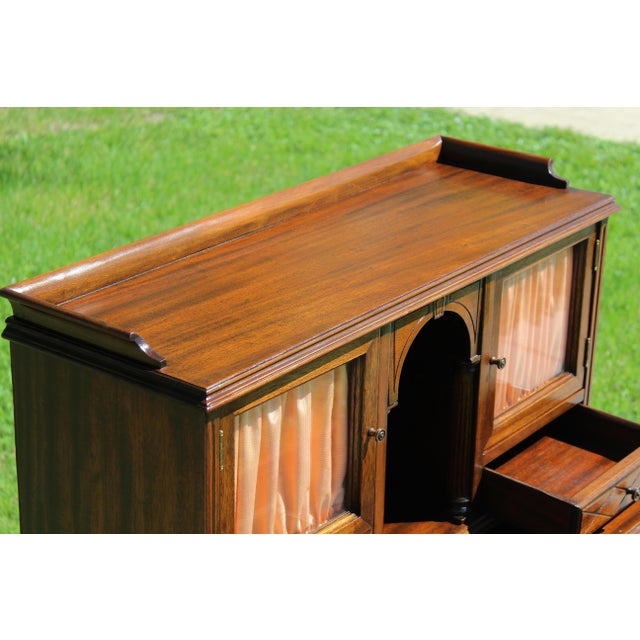 Vintage Louis XVI Style Mahogany Bureau À Gradin – Ladies’ Secretary Desk For Sale - Image 11 of 18