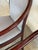 Wood Grey Upholstered Barrel Armchairs Pair With Dark Wood Frames Vintage 1980s For Sale - Image 7 of 9