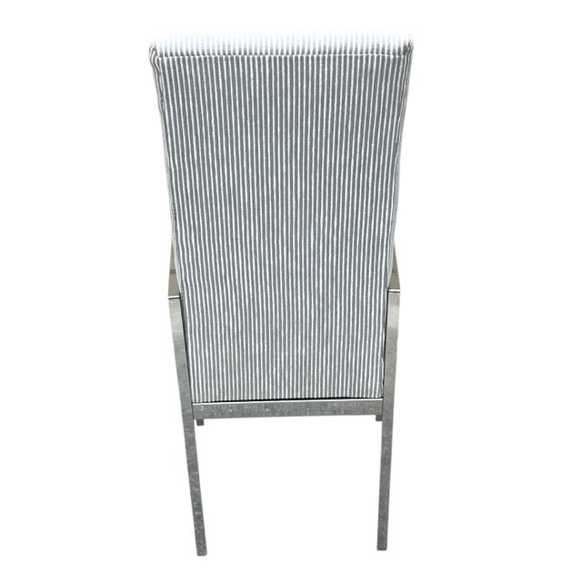 Metal Pair of Mid Century Milo Baughman Style Tall Armchairs For Sale - Image 7 of 18