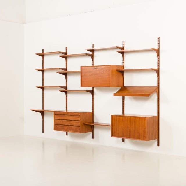 Mid-Century Modern Four Bay Wall Unit by Poul Cadovius for Cado, 1960s For Sale - Image 3 of 18
