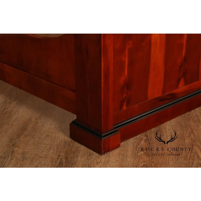 Century Furniture Biedermeier Style Yew Wood Queen Sleigh Bed For Sale - Image 16 of 18