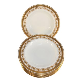 1940s Minton for Tiffany & Co. Gold Rim Soup Bowls - Set of 8 For Sale