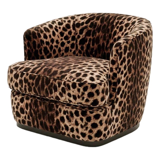 Ancla Swivel Chair in Leopard Print by Moanne For Sale