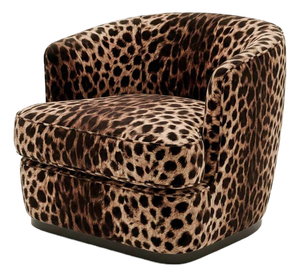 Ancla Swivel Chair in Leopard Print by Moanne