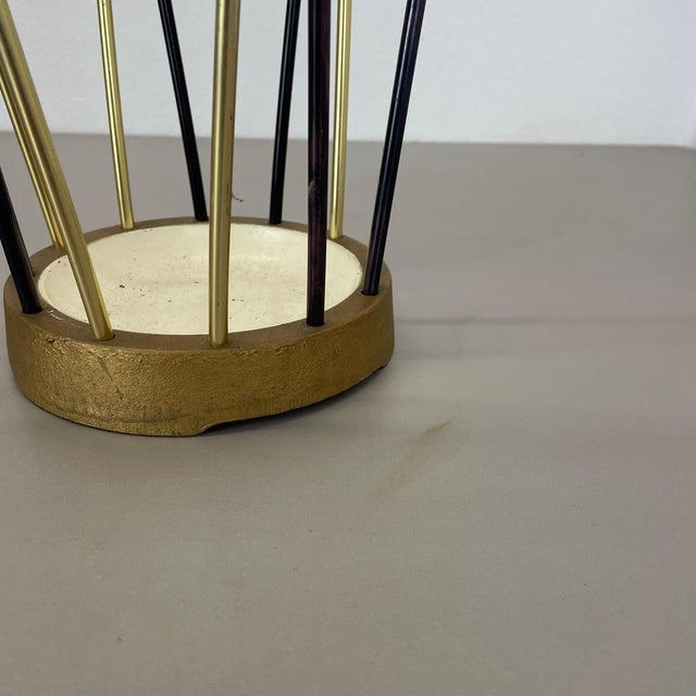 Mid-Century Modernist Bauhaus Metal Brass Umbrella Stand, Germany, 1950s For Sale - Image 12 of 16
