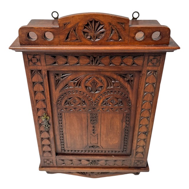 Art Nouveau Kerfschnitt Wall Cabinet, 1900s For Sale
