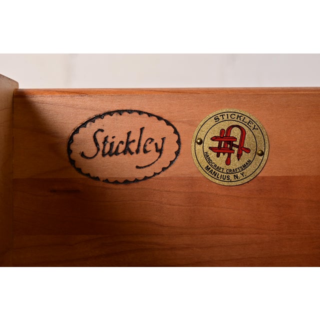 Late 20th Century Stickley Harvey Ellis Collection Mission Arts & Crafts Cherry Wood and Tiger Maple Media Armoire Cabinet For Sale - Image 9 of 14