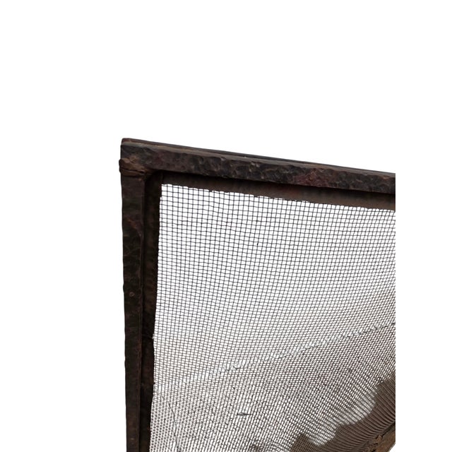 Antique Rustic Wrought Iron Fireplace Screen Silhouette Covered Wagon Ox Western For Sale - Image 9 of 18