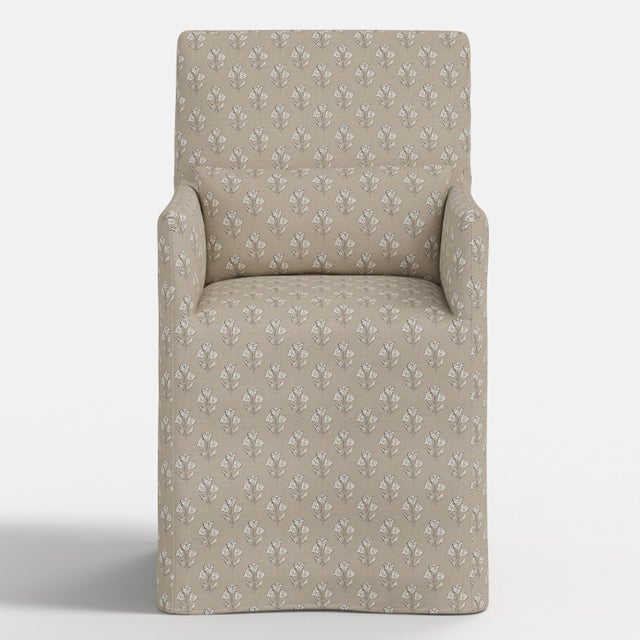 Not Yet Made - Made To Order Stoffer Home x Cloth & Company Slipcover for Lindy Dining Armchair in Francie Floral Tan For Sale - Image 5 of 8