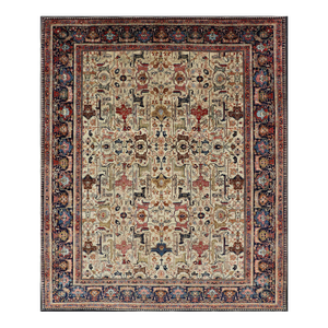 Antique Persian Tabriz Rug in Wool With All-Over Sub-Geometric Design 9'6 X 12'0