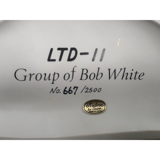 Red Limited Edition Andrea by Sadek “Group of Bob White” Quail Sculpture No. 667/2500, Made in Japan For Sale - Image 8 of 8