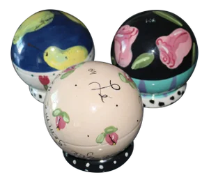 1980s Vintage J Jorgenson Ceramic Globes - Set of 3