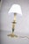 Gold Vintage Brass Candlestick Table Lamp with Green Accent, 1950s For Sale - Image 8 of 14