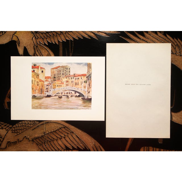 1910s 1912 Mortimer Menpes "Bridge Near the Palazzo Labia", Original Full-Color Print of Venice For Sale - Image 5 of 6