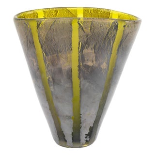 Adam Aaronson Silver Striped Glass Vase, 2001 For Sale