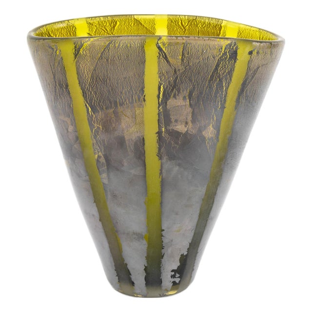 Adam Aaronson Silver Striped Glass Vase, 2001 For Sale