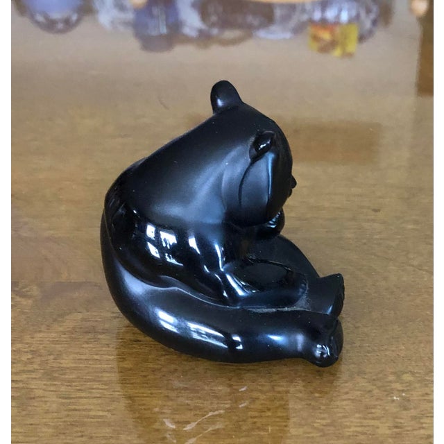 2010s Lalique Black Panda Bear Paper Weight For Sale - Image 5 of 7