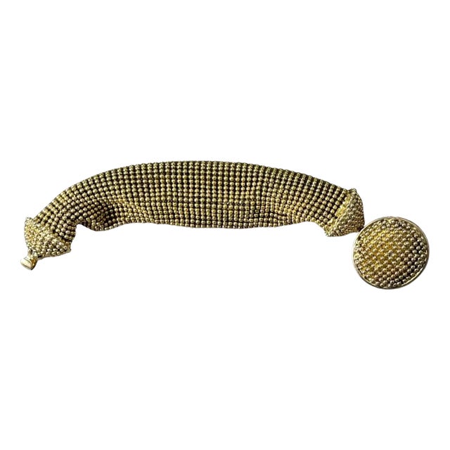 1990s Vintage Gilded Metal Bracelet by Giorgio Armani For Sale