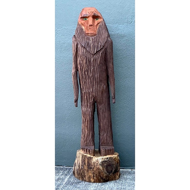 Vintage Hand Carved Figure For Sale - Image 9 of 12