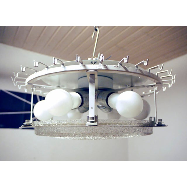 Metal Vintage Murano Glass and Brass Flush Mount from Doria Leuchten, 1960s For Sale - Image 7 of 8
