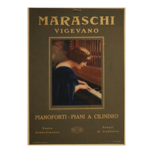 1922 Italian Piano Advertisement Poster - Maraschi Vigevano (Green)