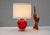 Bright Red Crystal Glass Lamp by Börne Augustsson for Åseda, Sweden For Sale - Image 5 of 14