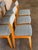 Wood Wood Dining Chairs Set of 6 in Blue Fabric Newly Reupholstered Mid-Century Modern For Sale - Image 7 of 11