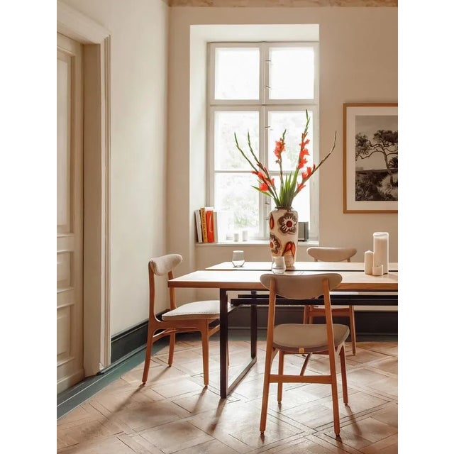 200-190 Chair Boucle Indigo Natural Wood, 2023 For Sale - Image 3 of 7