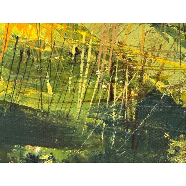 Tall Riverside Pine Trees in the English Countryside with dappled light & water 2009 For Sale - Image 6 of 16