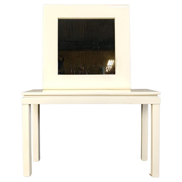 Vintage Lacquer Console with Mirror from Jean Claude Mahey, France, 1980s, Set of 2 For Sale - Image 11 of 11