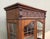 Brown Antique English Jacobean Bookcase Cabinet Double Door Glass Drawers Oak c.1930s For Sale - Image 8 of 18