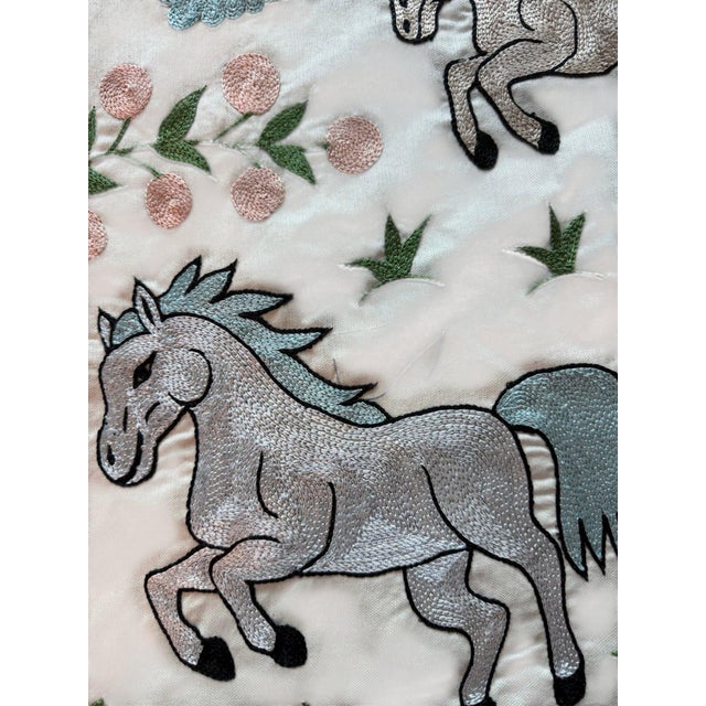 Pastel Horse Suzani Wall Hanging, Sun Face For Sale In New York - Image 6 of 6